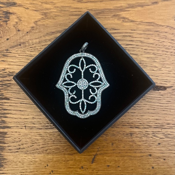 Margo Morrison Silver and Tourmaline Hamsa Charm - Picture 3 of 8